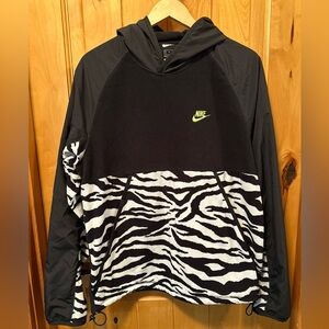 Nike Zebra Print Athletic Hoodie (M)